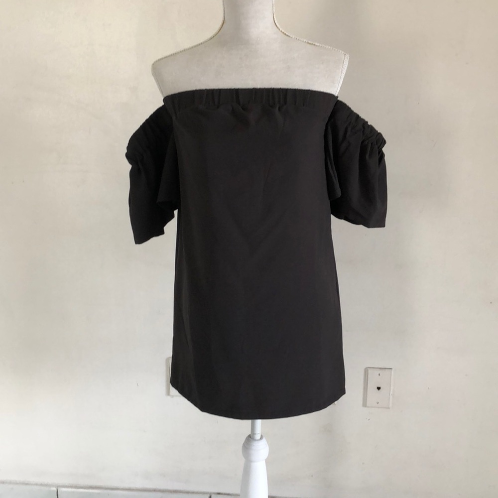 Black off shoulder dress with sleeves